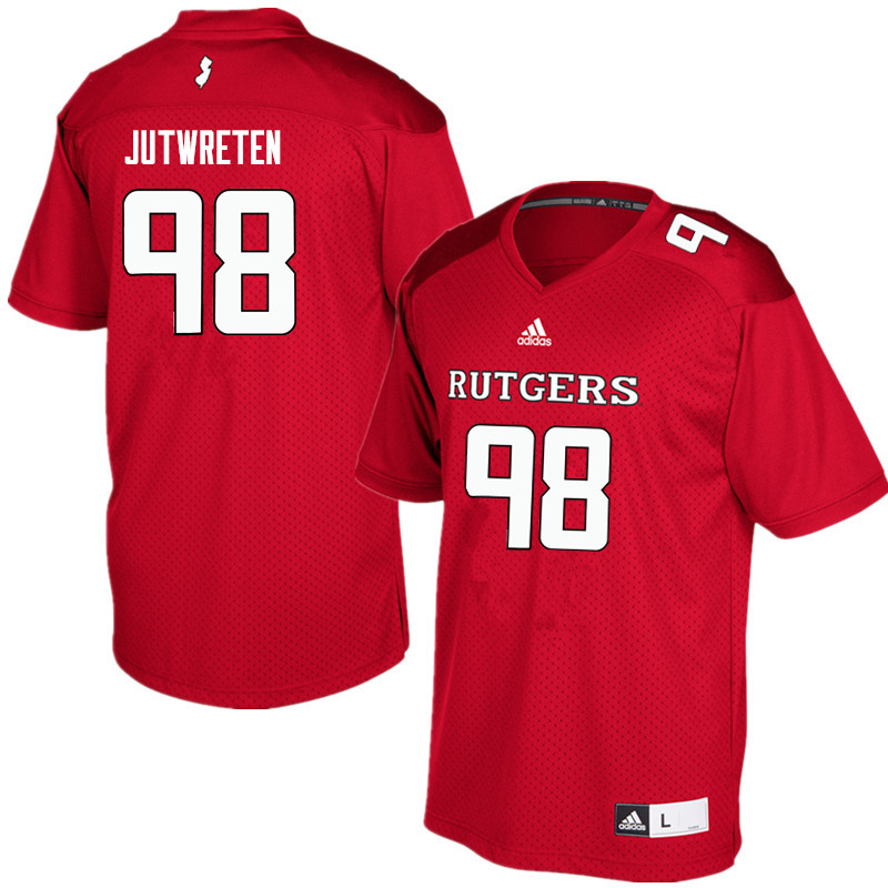Men #98 Robin Jutwreten Rutgers Scarlet Knights College Football Jerseys Sale-Red
